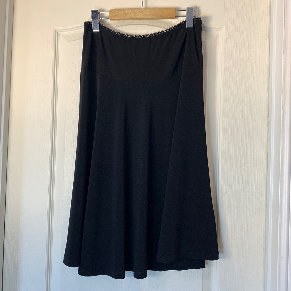 Zokai Black Flowy A-Line Skirt – Comfortable &‎ Versatile Essential (XL) Goth